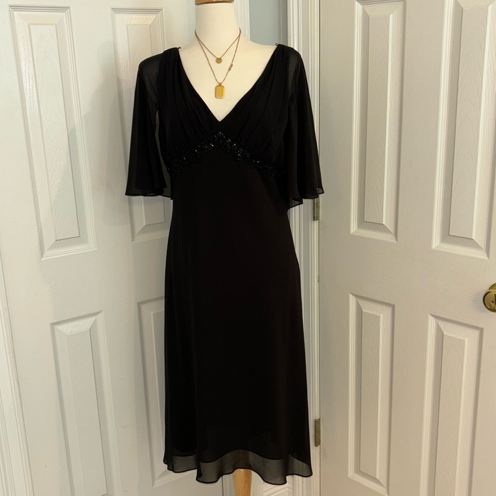 Black Dress Beaded Detail Size 12